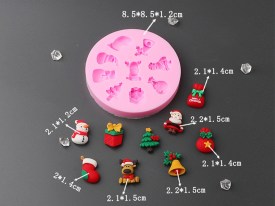 Molde silicona 9 mini figuras navidad 